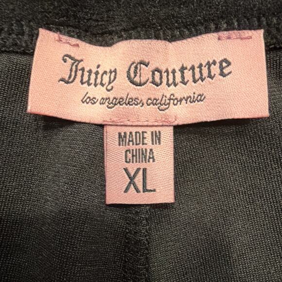 NWT Juicy Couture Black Velour Track Pants XL Rhinestone Juicy Logo - Picture 4 of 10